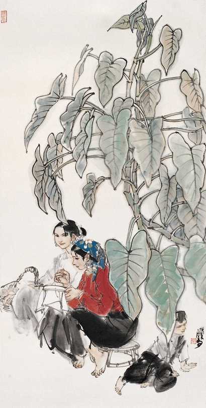 史国良 绣女 立轴